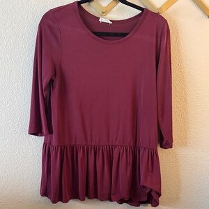 Elegant Maroon Peplum Blouse